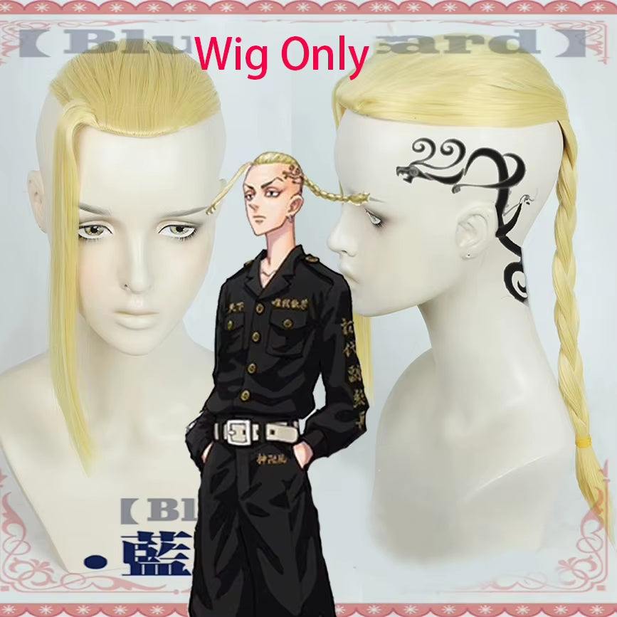 Ken Ryuguji Black Shirt Pants Embroidery Uniform Wig Anime Cosplay Costume Halloween Party Outfit for Women Men