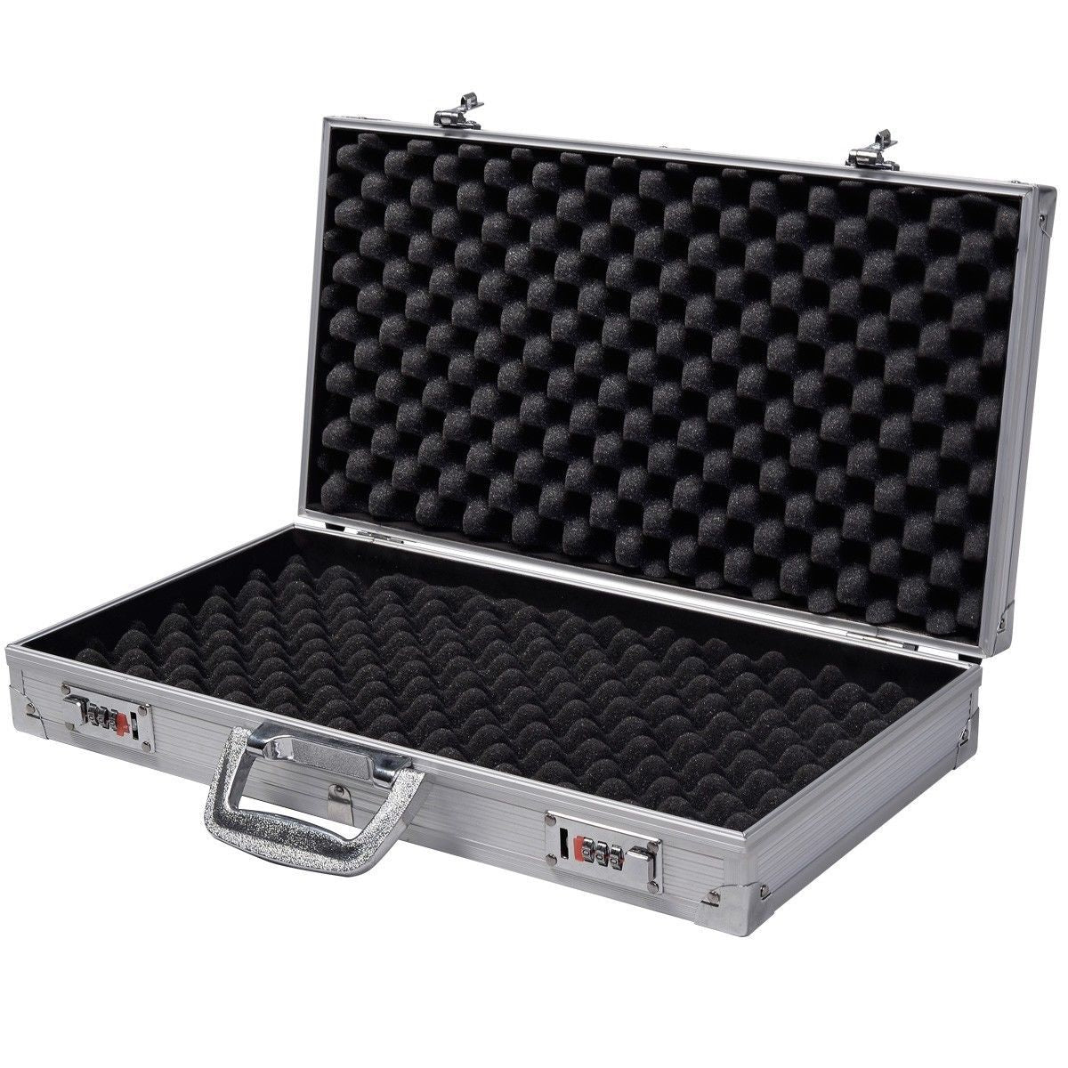 Malette Rigide Pour Pistolet En Aluminium Malette Arme De Poing Stockage Rembourrage Coloris Argenté