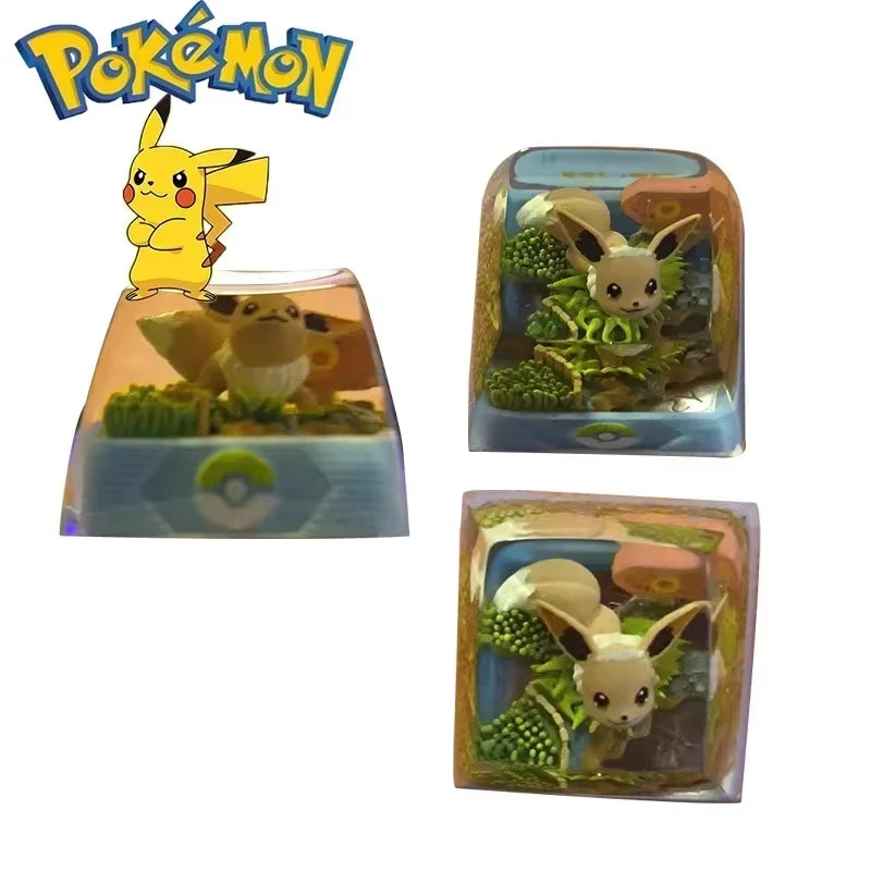 Gengar Pikachu Charizard Eevee Custom Resin Micro Transparent Key Cap Mechanical Creative Single Computer Keyboard Cap