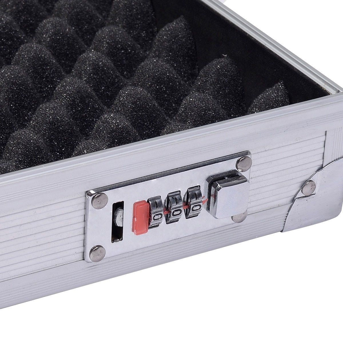 Malette Rigide Pour Pistolet En Aluminium Malette Arme De Poing Stockage Rembourrage Coloris Argenté