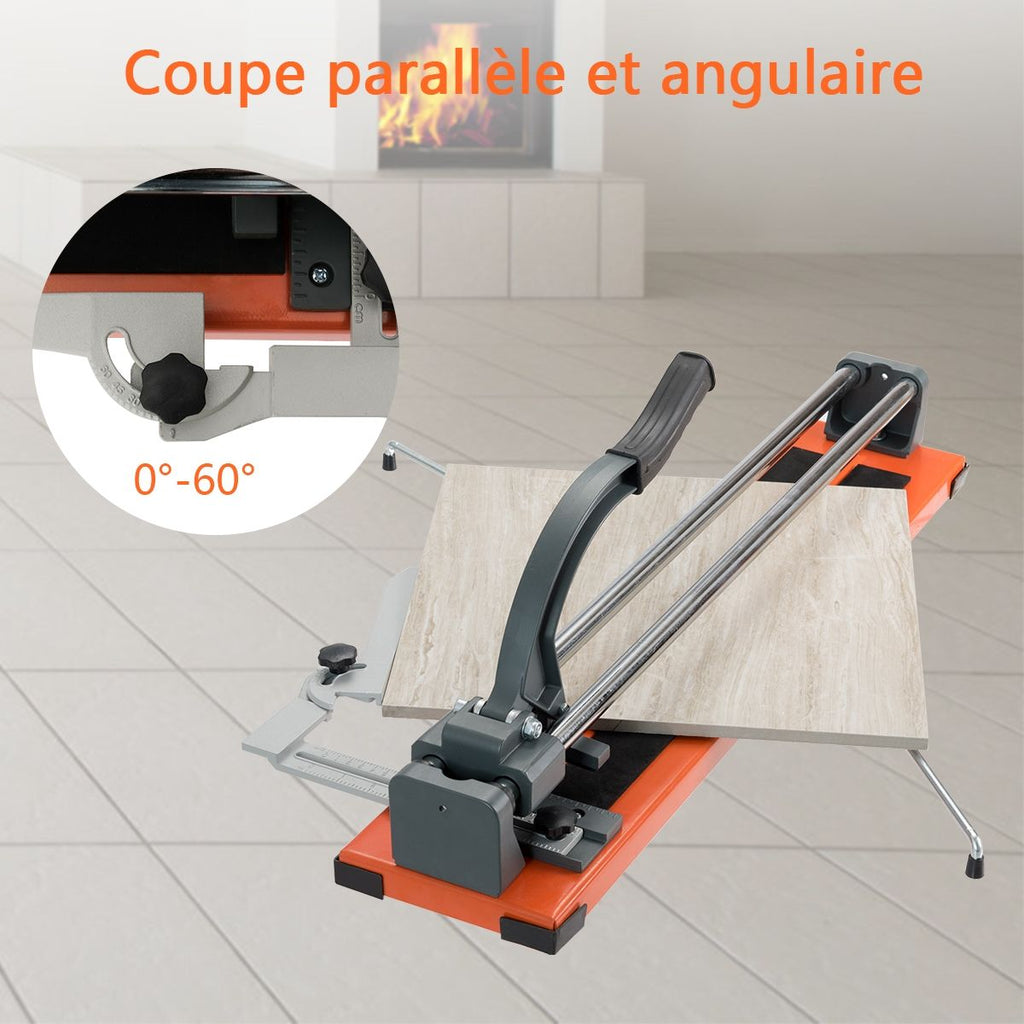 Coupe Carrelage Manuel Longueur De Coupe 610Mm Découpeuse En Céramique Épaisseur De Coupe 5-12Mm Angle Réglable 0°-60°